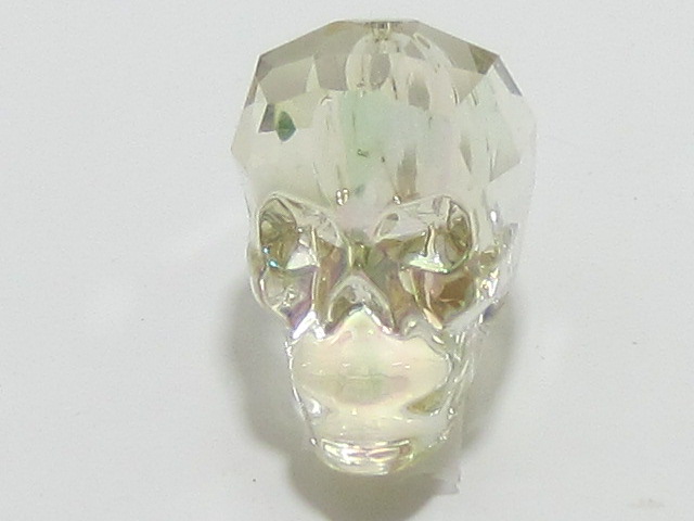 1pc. 13mm SKULL LUMINOUS GREEN BEAD European Rhinestones